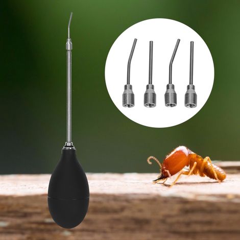 Pulvérisateur à poudre pour jardin lutte contre parasites insectes désherbant termites acier inoxydable silicone 22cm diffuseur 1 boule 1 tube 4 têtes (1/4)