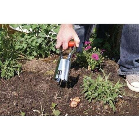 Planteuse automatique de bulbes, transplantoir de semis de légumes et de fleurs, outil de plantation de semis agricoles, manche en plastique, rouge (1/3)