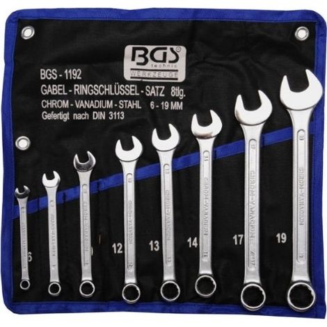Llaves y dados bgs 1192 acero cromo-vanadio 8 piezas