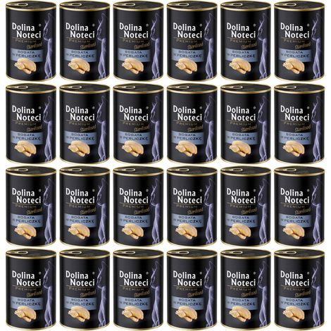 Dolina Noteci Premium Sterilisiertes, reichhaltiges Perlhuhnfutter - Nassfutter für Katzen - 24 x 400 g (1/2)