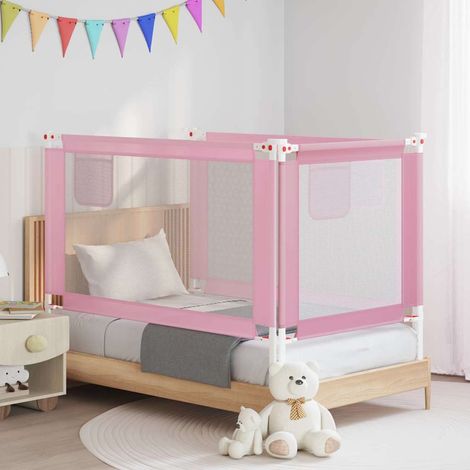 Barrière de sécurité de lit d'enfant Rose 140x25 cm Tissu (1/5)