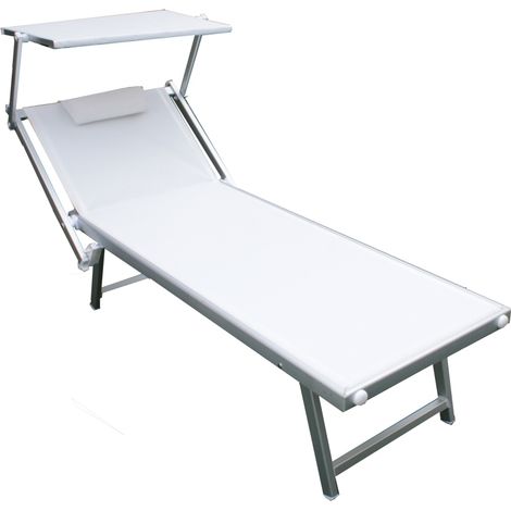 LETTINO DA MARE IN ALLUMINIO ANODIZZATO 190X60CM TELO DA 700Gr CON PARASOLE