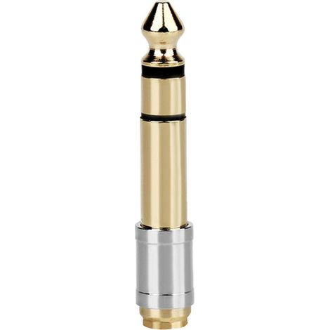Adaptateur casque professionnel 6,35 mm vers 3,5 mm, convertisseur stéréo mâle/femelle, câble d'extension métallique (1/5)