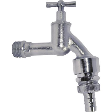 KIRCHHOFF MS Auslaufventil Knebelgriff,Chrom matt, 1/2"AG x 3/4"AG x 1/2"T, Rohrbelüf. (1/3)
