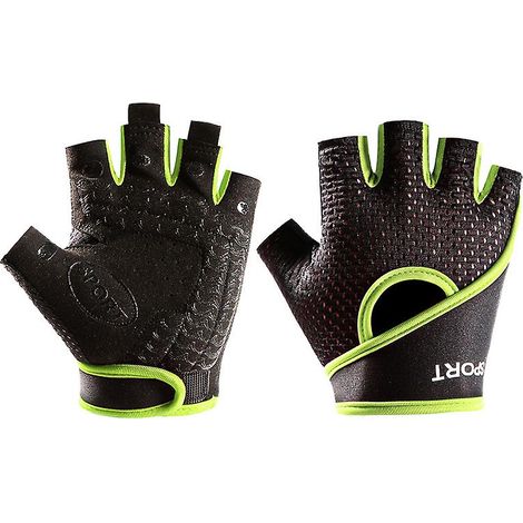 Gants d'entraînement pour hommes et femmes - Gants de musculation respirants pour la salle de sport, l'exercice, l'haltérophilie, le cyclisme, l'aviron, l'entraînement. Paume en cuir rembourrée. (1/4)