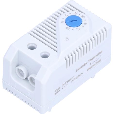 Thermostat Mécanique - 1 Pièce - ABS - Réglable 0-60°C - Montage Rail DIN - Pour Armoire Électrique (1/5)