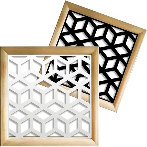 CUBO - Moduli Decorativi in Legno e PVC - Misura: 98x98 cm - Colore: nero (1/4)