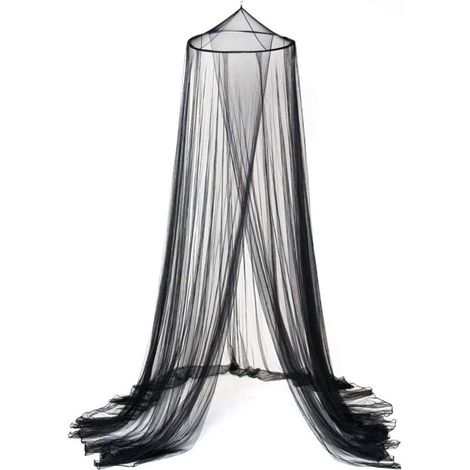 Moustiquaire de lit grande taille, baldaquin suspendu, moustiquaire adaptée au lit bébé et enfant, hamac 0,6 x 2,5 x 12 m, anti-insectes (noir) (1/4)