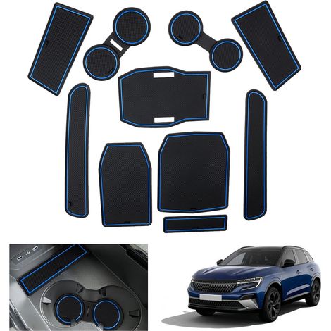 Compatible with Austral/Espace 6 VI 2025 2026-2023 Non-slip Rubber Mats, Accessories Esprit Alpine E-Tech Hybrid Center Console Mat, Door Stitching (Blue) (1/5)