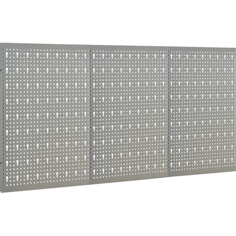vidaXL Pannelli per Utensili a Parete 3 pz 40x58 cm Acciaio
