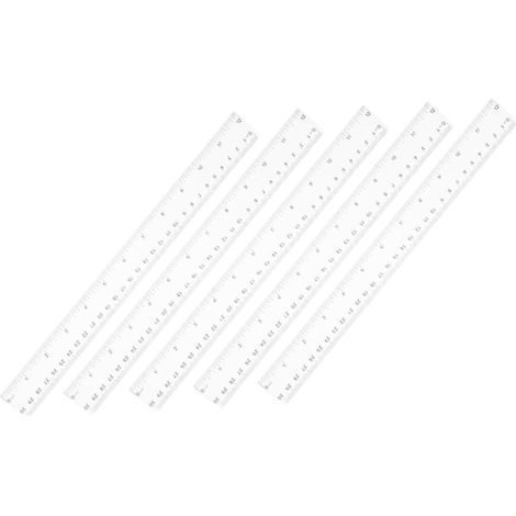 COHEALI Lot de 5 règles droites transparentes en plastique avec (1/5)