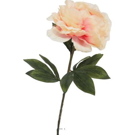 Pivoine artificielle Rose tendre H 63 cm très belle tête - couleur: Rose pâle