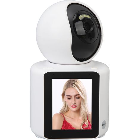 Caméra de sécurité intelligente WiFi 1080p avec appel vidéo bidirectionnel, écran 2,8 pouces, surveillance IA à 360 degrés et caméra de sécurité HD 1080p à double vision. (1/5)