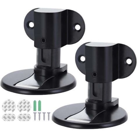 2 Pièces Butee de Porte Magnetique en Métal, Butée de Porte Magnétique Invisible Solide avec Adhésif et Vis, Butee de Porte, Arret de Porte, Stop Porte Bloc Porte pour Bureau Maison (Noir) (1/5)