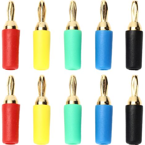 Lot de connecteurs bananes 2,5mm en laiton doré à souder pour câble enceinte (1/5)