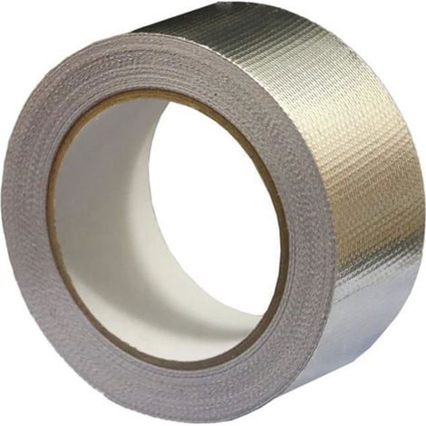 Ruban adhésif aluminium renforcé fibre de verre 5 cm x 25 m, haute température pour conduit et isolation