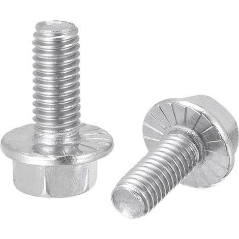 M5x10mm Vis Bride Hexagonale Dentelé Boulons Inox 304 25Pcs (1/5)