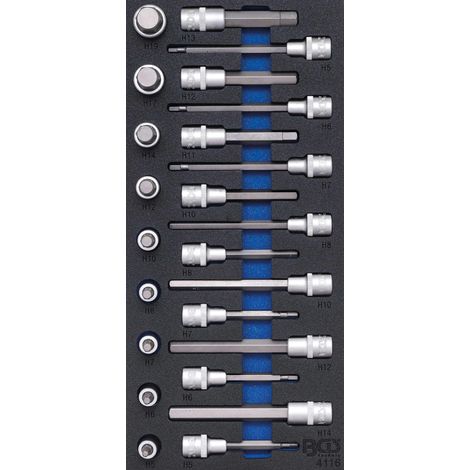 Juego de dados BGS 24 piezas acero cromo vanadio