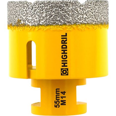 Foret Diamanté - 55MM M14 Scie Cloche Diamantée pour Porcelaine Carrelage Céramique Marbre Granit Quartz Pierre Maçonnerie Trépan Diamant Foret (1/5)