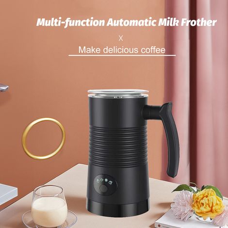 Espumador de leche eléctrico 4 en 1, espuma caliente/fría, 400 W, recipiente interior antiadherente extraíble, capacidad de 350 ml, máquina automática para café con leche caliente. (1/4)