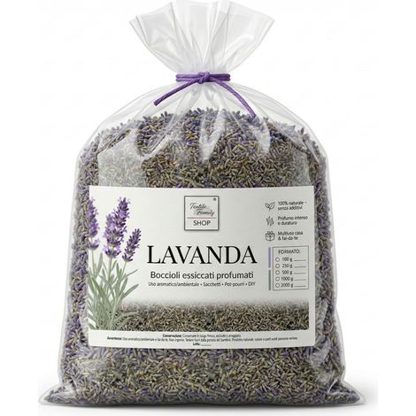 Lavanda essiccata boccioli profumati Made in Italy Tex Family – per sacchetti armadi, pot-pourri e DIY 100 Grammi