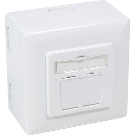 Logilink presa a muro bianca 2 porte rj45 cat6 5057773 (1/5)
