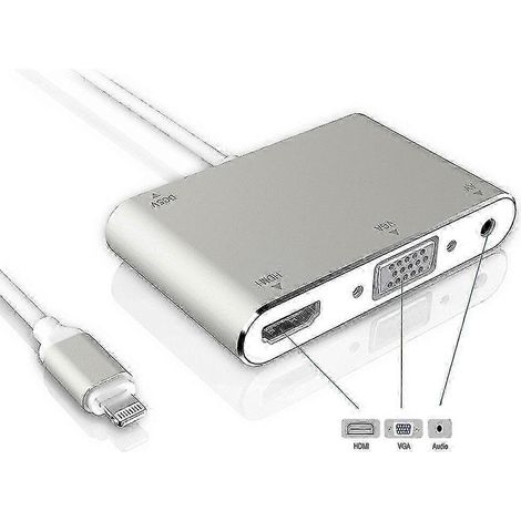 Convertisseur adaptateur audio/vidéo HDMI VGA Lightning Zu 1080p (1/4)