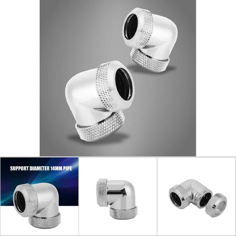 Coude à 90 degrés pour tuyau rigide de refroidissement liquide DIY, 14mm OD (1/5)
