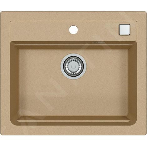 Alveus Atrox - Évier en granit 590x500 mm, avec commande de vidage, beige 1131994 (1/4)