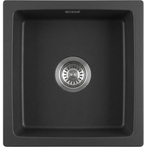 Lavello cucina da incasso in ceramica con 1 vasca 45x47.5 cm colore nero - Sefir
