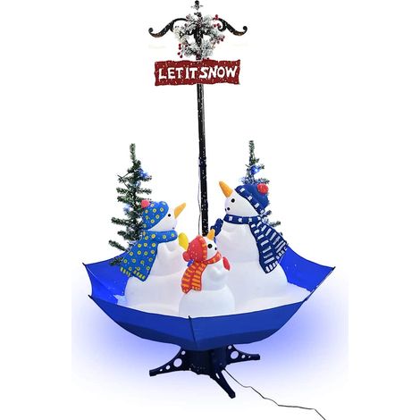 Albero di Natale Albero natalizio Albero festivo con Nevicata e Base ad Ombrello Blu 170 cm PVC (1/5)