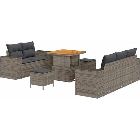Maison Exclusive - Gartensofa-set 8 pcs Grau Poly-Rattan