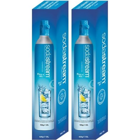 set di 2 bombole di ricarica gas co2 da 60l per gassificatore - 2 x cylindre gaz - sodastream