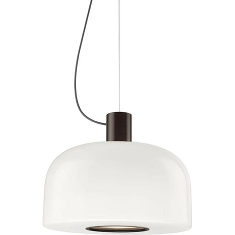 [GEBRAUCHT] B-Ware Flos Pendelleuchte Hängelampe Bellhop Glas Schokoladenbraun Opalglas Aluminium