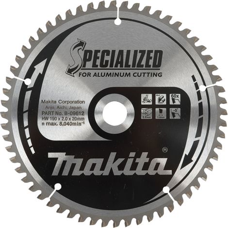 LAMA TUNGSTENO 190MM FORO 30mm 60 DENTI PER ALLUMINO MAKITA Cod. B-33261