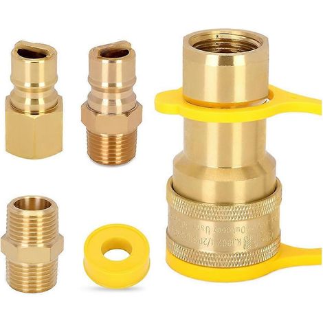 Raccords rapides pour gaz naturel 1/2 poucekit de déconnexion rapide pour tuyau de propanepour barbecue à gaz et chauffage (1/5)