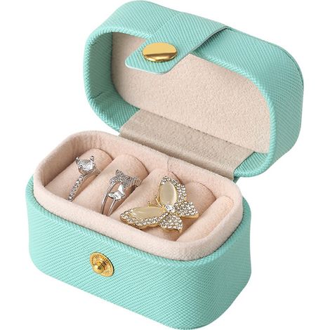 Boîte À Anneaux - Boîte À Bijoux Portable Pour Voyage - Rangement Compact Pour Anneaux Et Boucles D'oreilles - 1 Pièce (1/5)