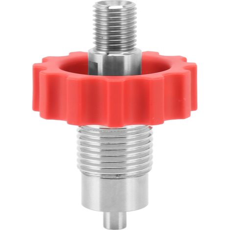 Connecteur d'inflation CO2 G5/8 vers 1/4 BSPP en acier inoxydable rouge pour bouteille d'eau gazeuse (1/5)
