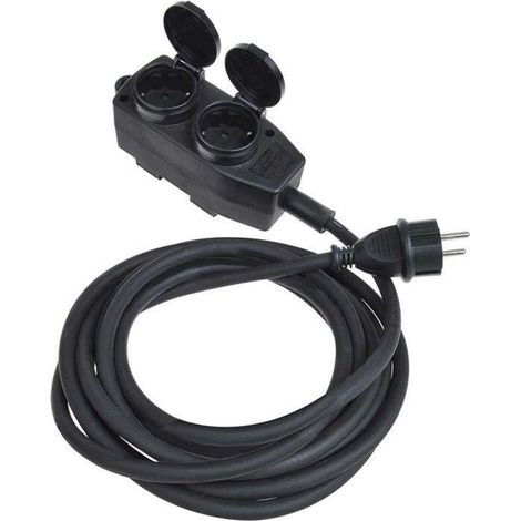 Rallonge electrique avec fiche schuko a 4 voies 5 m (1/5)