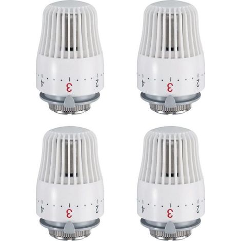 Lot de 4 têtes thermostatiques, tête de rechange pour vanne de radiateur M30 x 1,5, vanne de radiateur thermostatique (1/5)