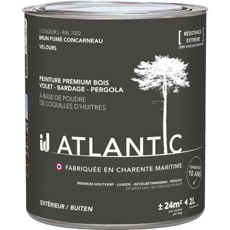 Peinture bois extérieurs - RAL 7033 Brun fumé Concarneau - 2L - ATLANTIC (1/3)