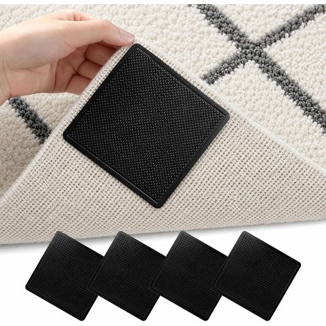 Rug Grippers, Anti Derapant Tapis ADHÉRENCE Extra Forte (4, Carrée) (1/5)