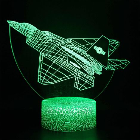 Veilleuse En Acrylique - Forme D Avion - Lumière Led Réglable - Décoration Chambre Et Dortoir - 1 Pièce (1/3)