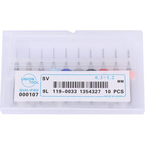 10Pcs/Set 0.3-1.2mm Carbide Micro Drill Bits Set PCB CNC Rotary Drilling Tool