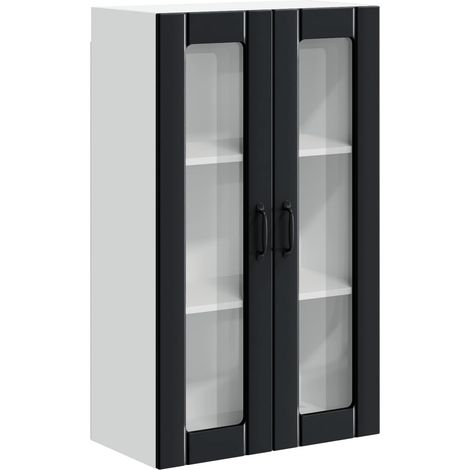 Maison Exclusive - Armario de vidrio para pared LUCCA Negro 60 x