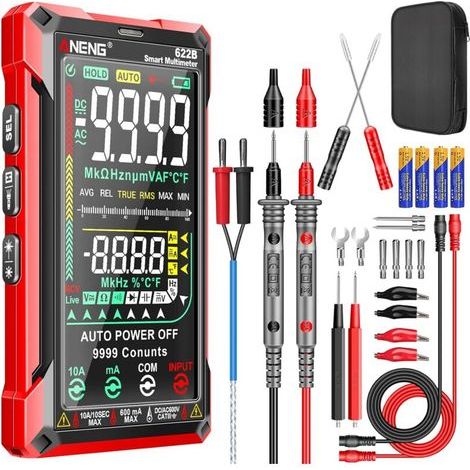 ANENG 622B Multimètre Numérique Testeur Tactile Intelligent Voltmètre à Plage Automatique TRMS 9999 Comptage Tension AC/DC,Courant AC/DC,Diode,Température,Capacité (1/5)