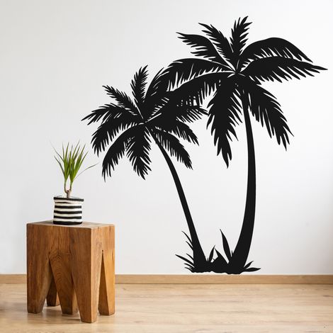 Sticker Mural - Palmiers - 287x302 cm - Noir (1/3)
