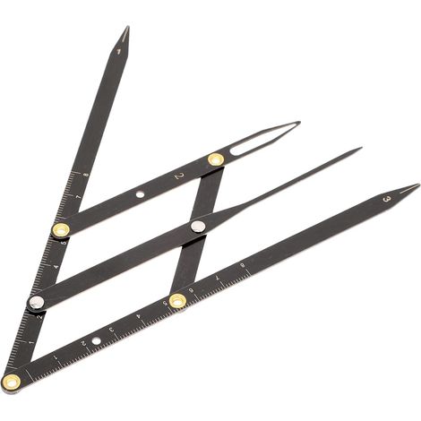 Règle de Mesure des Sourcils en Acier Inoxydable Noir Rapport Doré, Précision Élevée pour Dessiner la Forme des Sourcils Lèvres, Outil Professionnel 1pc (1/5)