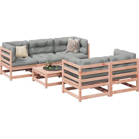 vidaXL Salon de jardin 6 pcs bois massif sapin de douglas (1/5)