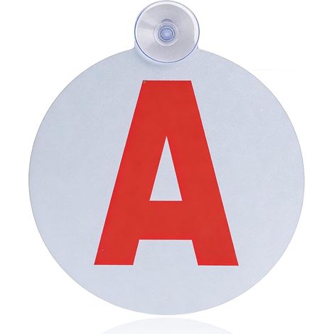 Adhesivo A Joven Conductor con Ventosa Reflectante Ø15 cm - Señalización de Seguridad Nocturna - Reutilizable para Carrocería - PVC Rígido - Rojo (1/5)